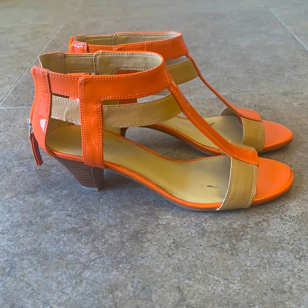 Orange heel sandals